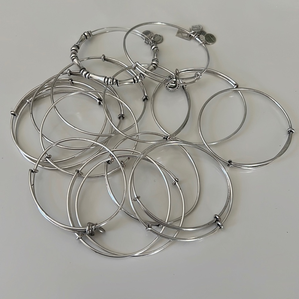 Alex and Ani Silver Bracelets (set of 16)